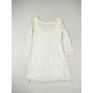 Heart Soul Dress Midi Medium White Cottagecore Prairiecore Floral Farmcore Lace